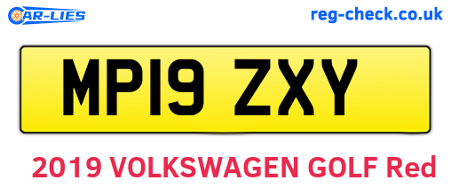 MP19ZXY are the vehicle registration plates.