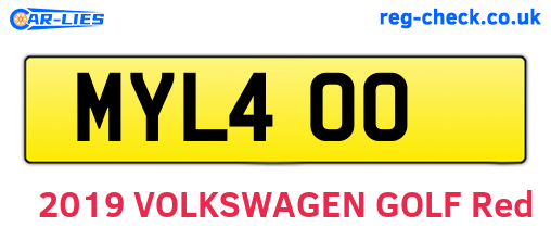 MYL400 are the vehicle registration plates.