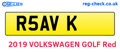 R5AVK are the vehicle registration plates.