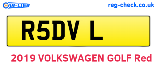 R5DVL are the vehicle registration plates.