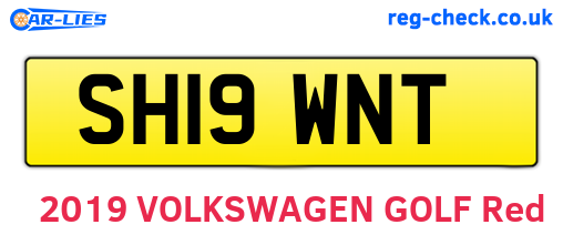 SH19WNT are the vehicle registration plates.