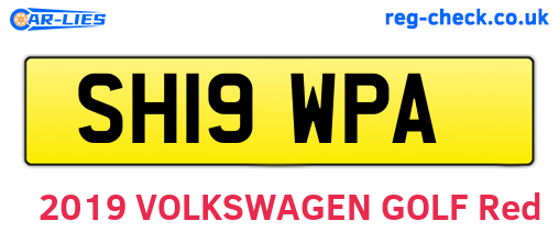 SH19WPA are the vehicle registration plates.