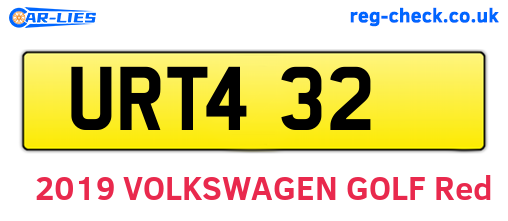 URT432 are the vehicle registration plates.