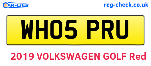 WH05PRU are the vehicle registration plates.
