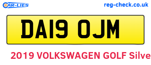 DA19OJM are the vehicle registration plates.