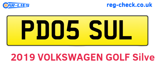 PD05SUL are the vehicle registration plates.