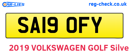 SA19OFY are the vehicle registration plates.