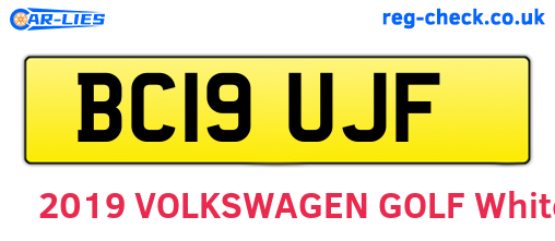 BC19UJF are the vehicle registration plates.