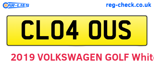 CL04OUS are the vehicle registration plates.