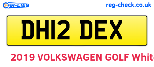 DH12DEX are the vehicle registration plates.