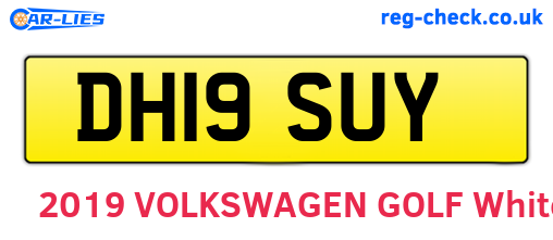 DH19SUY are the vehicle registration plates.