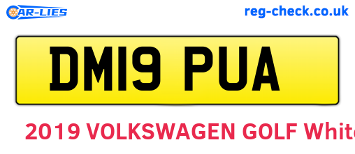 DM19PUA are the vehicle registration plates.