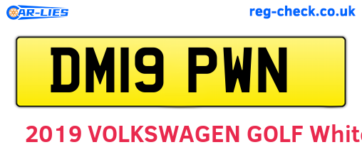 DM19PWN are the vehicle registration plates.