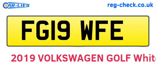 FG19WFE are the vehicle registration plates.
