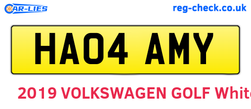 HA04AMY are the vehicle registration plates.