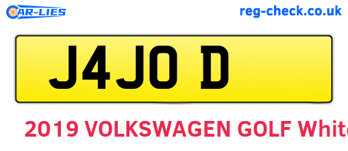 J4JOD are the vehicle registration plates.