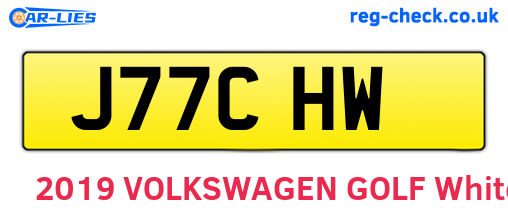 J77CHW are the vehicle registration plates.