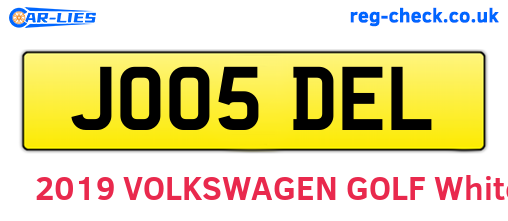 JO05DEL are the vehicle registration plates.