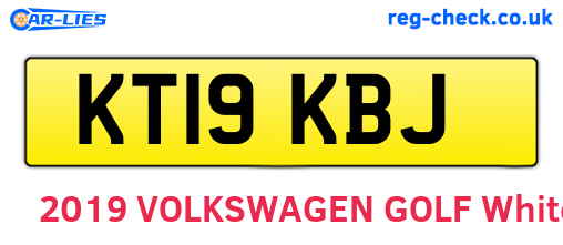 KT19KBJ are the vehicle registration plates.