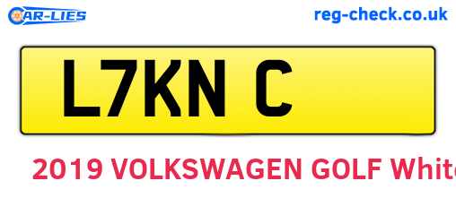L7KNC are the vehicle registration plates.