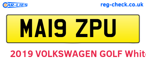 MA19ZPU are the vehicle registration plates.