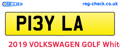 P13YLA are the vehicle registration plates.