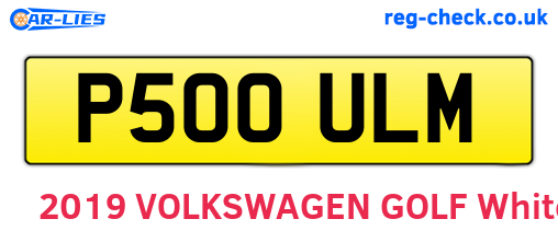P500ULM are the vehicle registration plates.