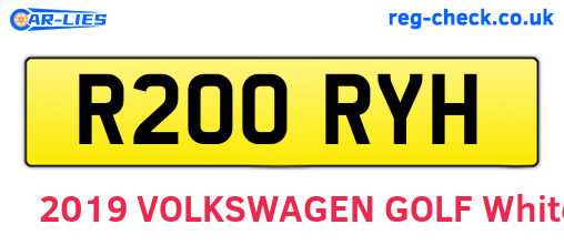 R200RYH are the vehicle registration plates.