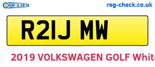 R21JMW are the vehicle registration plates.