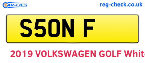 S5ONF are the vehicle registration plates.