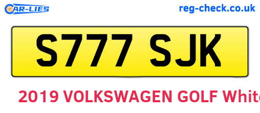 S777SJK are the vehicle registration plates.