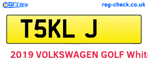 T5KLJ are the vehicle registration plates.
