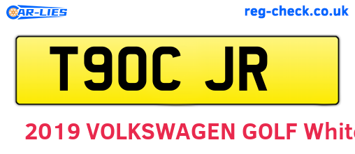 T90CJR are the vehicle registration plates.