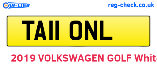 TA11ONL are the vehicle registration plates.
