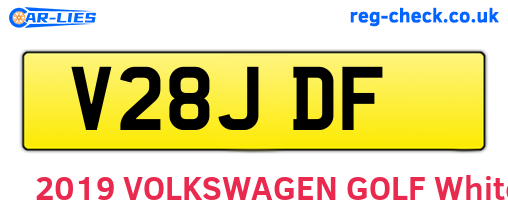 V28JDF are the vehicle registration plates.