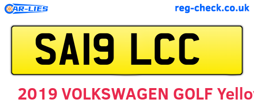 SA19LCC are the vehicle registration plates.