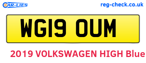 WG19OUM are the vehicle registration plates.