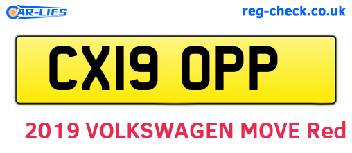 CX19OPP are the vehicle registration plates.