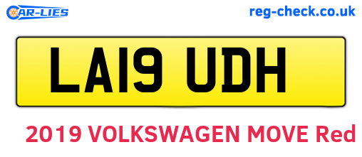 LA19UDH are the vehicle registration plates.