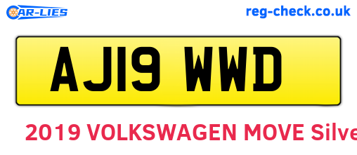 AJ19WWD are the vehicle registration plates.
