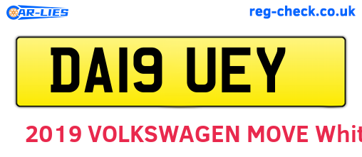 DA19UEY are the vehicle registration plates.