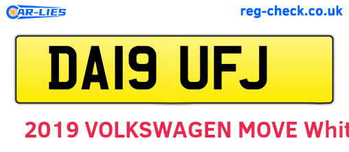 DA19UFJ are the vehicle registration plates.