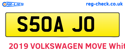 S50AJO are the vehicle registration plates.