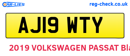 AJ19WTY are the vehicle registration plates.