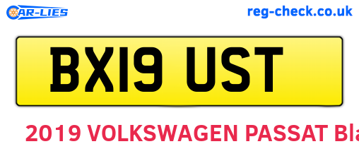 BX19UST are the vehicle registration plates.