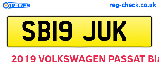 SB19JUK are the vehicle registration plates.