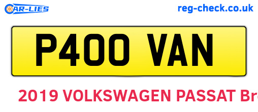 P400VAN are the vehicle registration plates.