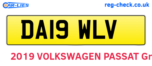 DA19WLV are the vehicle registration plates.