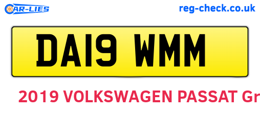 DA19WMM are the vehicle registration plates.