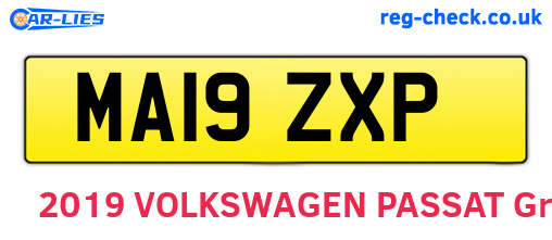 MA19ZXP are the vehicle registration plates.